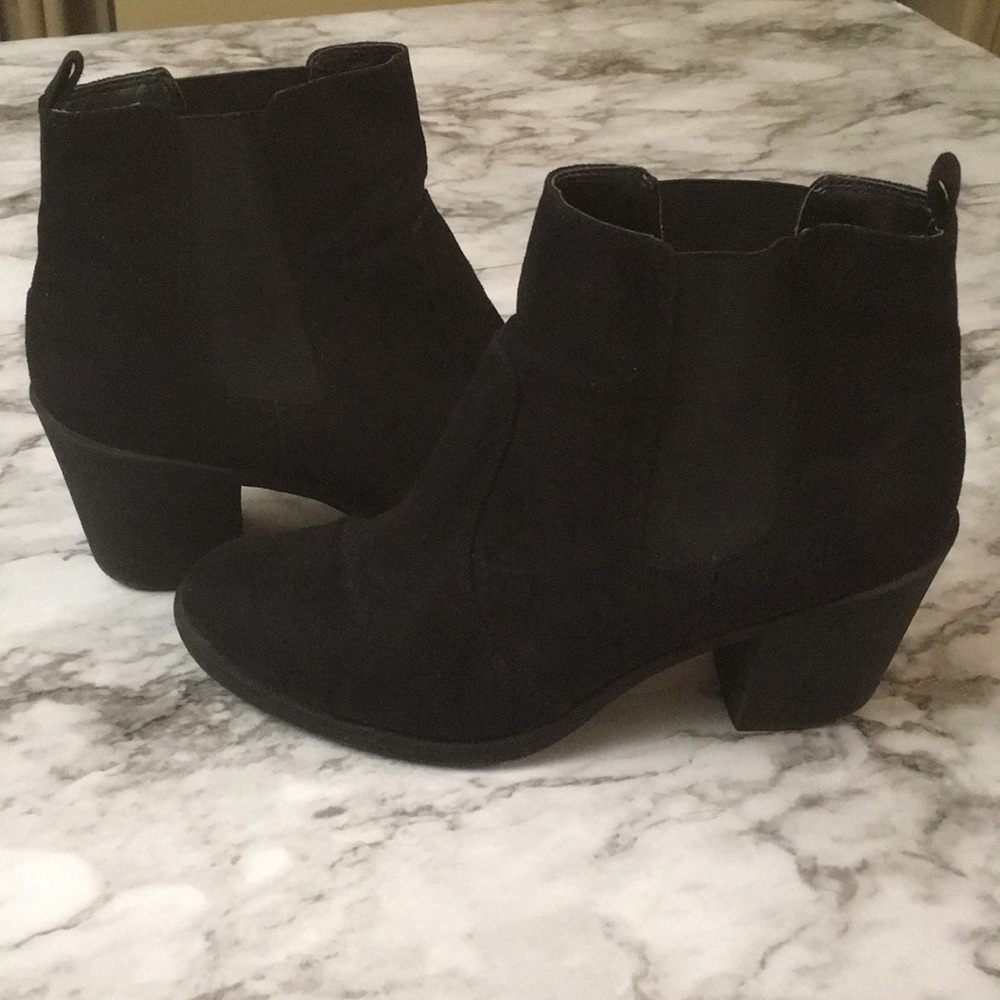 Faux Suede Black Boots